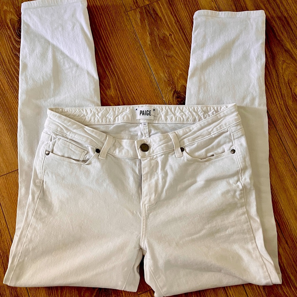 Paige white jeans- Skyline Ankle Peg